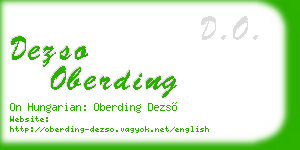 dezso oberding business card
